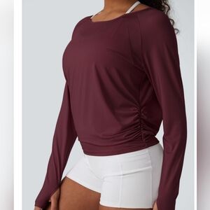 NWT HALARA Burgundy Long Sleeve Sports Top